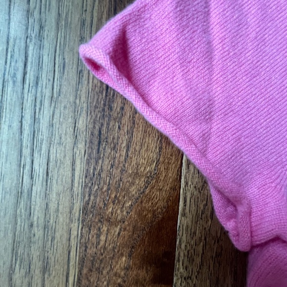 J. Crew 100% Cashmere Short Sleeved Pink Sweater Woman’s Sz S Luxury Barbie - Picture 5 of 10
